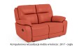 Sofa skórzana wypoczynkowa 2-osobowa Atlanta z rozkładaną funkcją relaksu w kolorze cegła (2017)