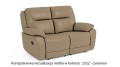 Kanapa skórzana wypoczynkowa 2-osobowa Atlanta z funkcją relax w kolorze cynamon (2322)