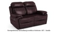 Sofa skórzana 2-osobowa Orlando z funkcją relaks w kolorze bordo (601)