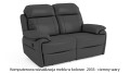 Sofa wypoczynkowa skórzana TV,  Orlando 2-osobowa z funkcją relaks w kolorze ciemny szary (2033)