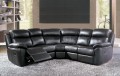 Narożnik w tapicerce skórzanej Alabama Bis firmy Bostonsofa - z rozłożonym podnóżkiem