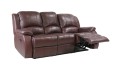 Skórzana sofa z rozłożonym podparciem pod nogi; model L.A firmy Bostonsofa; kolor burgund