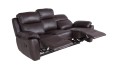 Skórzana sofa trzyosobowa Alabama Bis z funkcją relax; kolor ciemny brąz