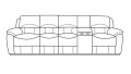 4-osobowa sofa do kina domowego Home Cinema marki Bostonsofa - opcja ze stolikiem po prawej