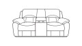 Mebel kinowy Home Cinema marki Bostonsofa - 2 fotele kinowe z funkcją relax i stolikiem