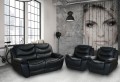 Komplet skórzany NEVADA firmy Bostonsofa; kolor czarny