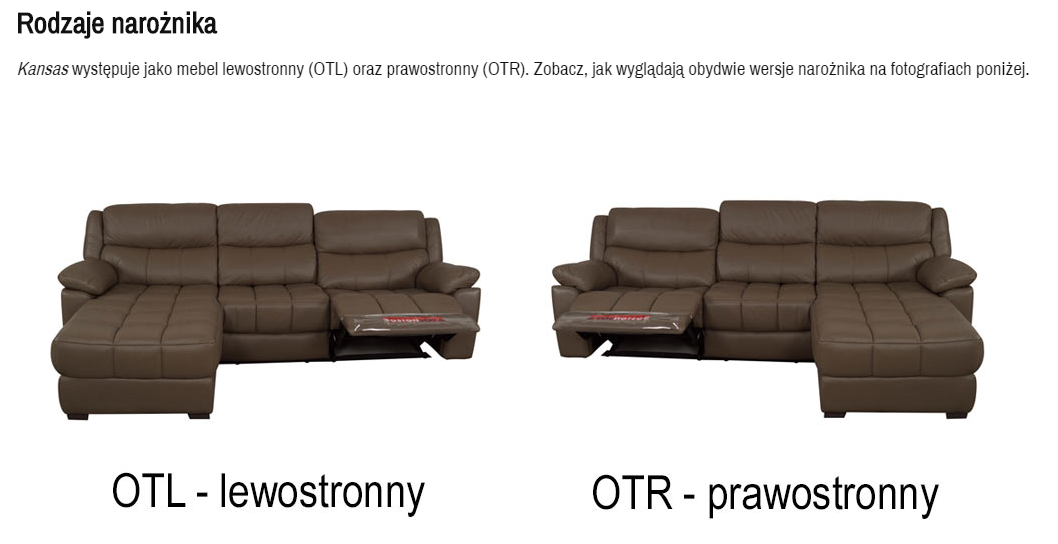 Narożnik lewostronny - narożnik prawostronny