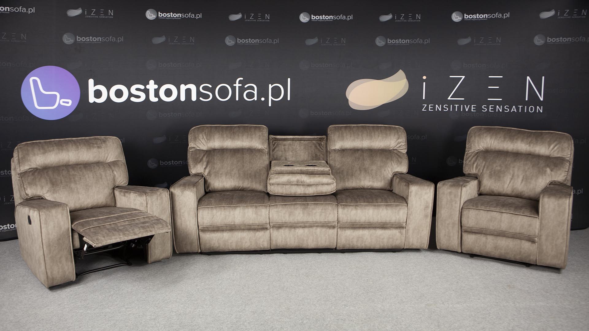 zestaw wypoczynkowy Dakota w tkaninie welurowej, kolor stucco